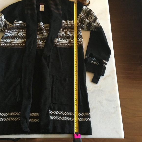 New! Mark knit long open cardigan black brown - Picture 11 of 12